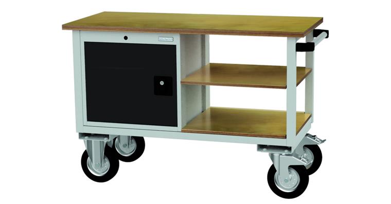 1081751103 Mobile Werkbank B1200xT540xH820mm RAL7035/7016 1xTür, 2x Fachboden