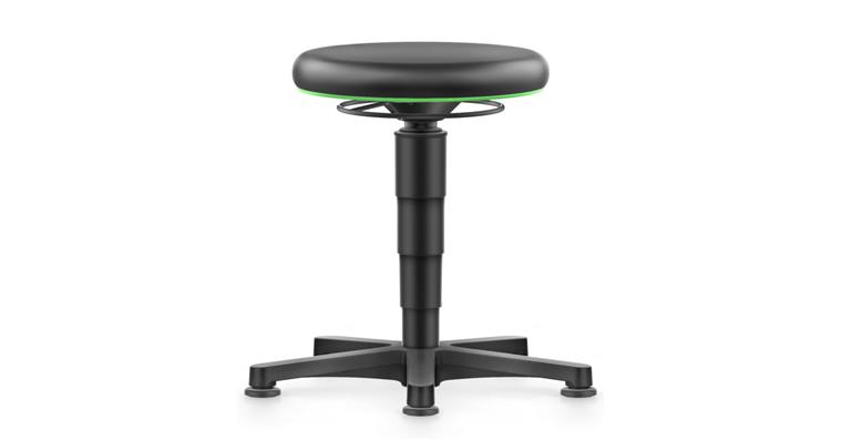1082472104 Allround Hocker mit Gleiter Kunstleder Farbring grün