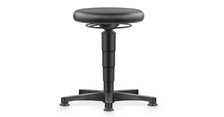 1082472105 Allround Hocker mit Gleiter Kunstleder Farbring grau