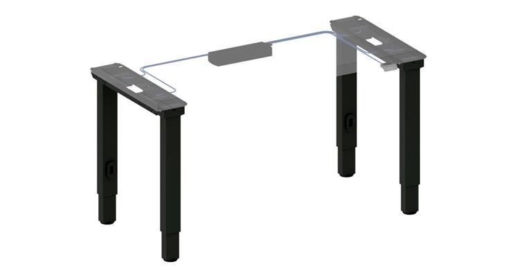 Arbeitstisch Upgrade Set Quattro für Modultiefe 675mm mit Elektromotor