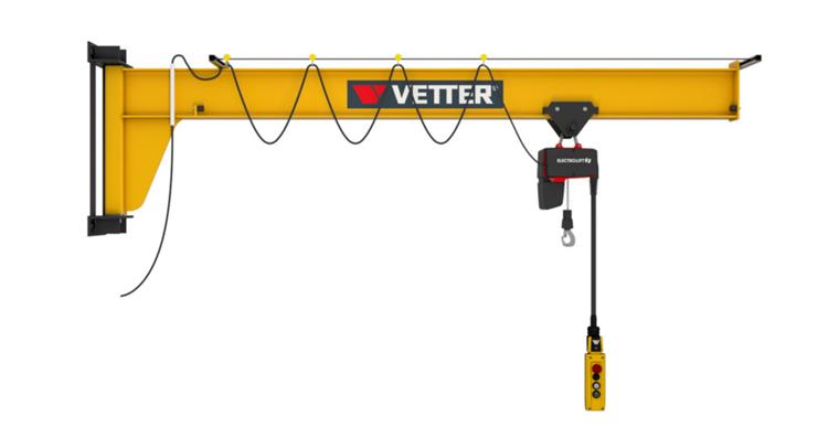 Wandschwenkkran AW 1000kg, 3,0m + Standard-Lagerkonsole + Elektrokettenzug