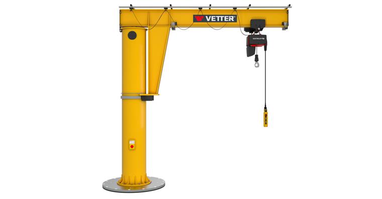 Säulenschwenkkran M 125kg, 3,0m + Verbundanker-System + Elektrokettenzug