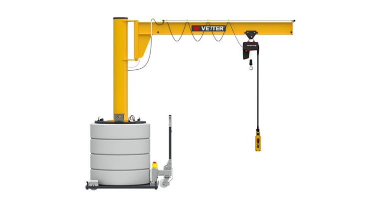 Mobiler Säulenschwenkkran MOB-AS 320kg, 4,0m 270° + Elektrokettenzug