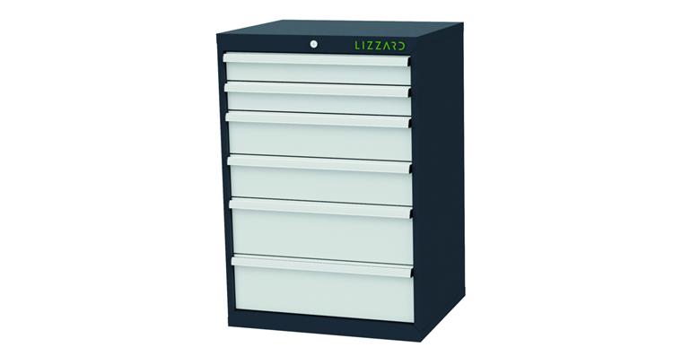 LIZZARD Schubladenschrank 6 Schubladen B700xT575xH1020mm RAL7016/7035