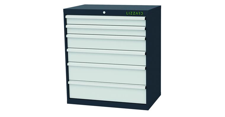 LIZZARD Schubladenschrank 6 Schubladen B900xT575xH1020mm RAL7016/7035