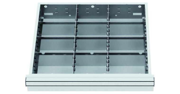 LIZZARD Schubladeneinteilungs-Set Metalleinteilung 500x450mm 12 Fächer BH 150/175