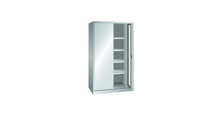 1085187105 Schwerlastschrank mit 2 Vollblech-Einschwenktüren 1146x690x1950mm RAL 7035