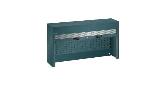 1084849103 Aufsatzschrank mit Rollladen BxTxH 1500x250x1050mm für Werkbankplatten RAL 7016