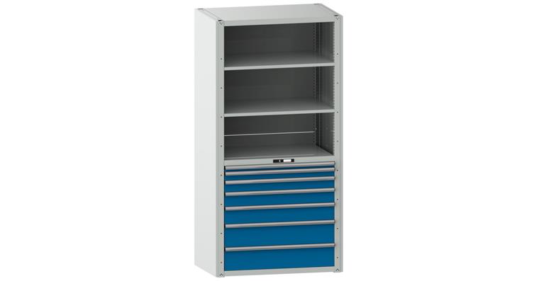 1085442104 Grundregal BxTxH 1117x706x2200mm 7 Schubladen RAL 7035 / RAL 5012