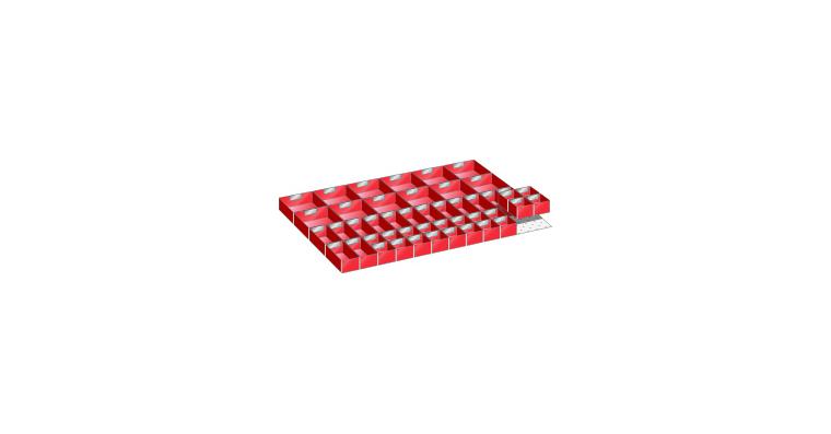 Set Einsatzkästen BxT 918x612mm FH 50mm 46 Einsatzkästen