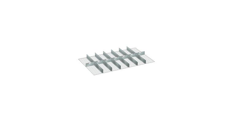 Set Schlitz-Trennbleche  BxT 1088x612mm FH100,125mm 6 Schlitzwände 7 Trennbleche