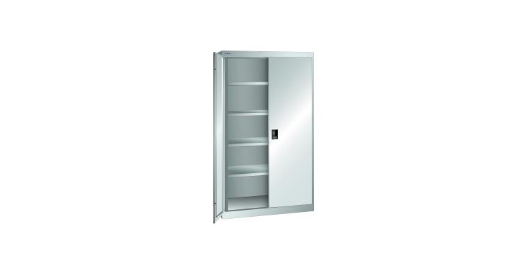 Schwerlastschrank mit 2 Vollblech-Flügeltüren 1100x641x1950mm RAL 7035