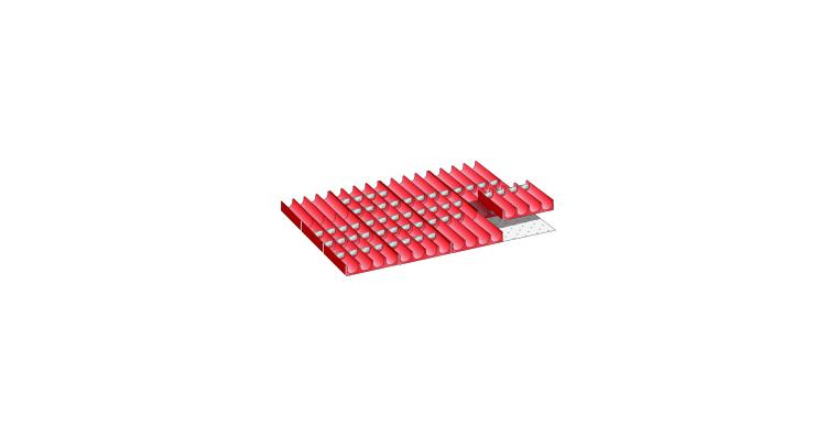 Set Mulden 612x459mm FH 50mm 12 Muldenteile, 50 Muldenwände