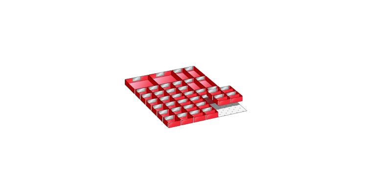 Set Einsatzkästen BxT 459x612mm FH 50mm 38 Einsatzkästen