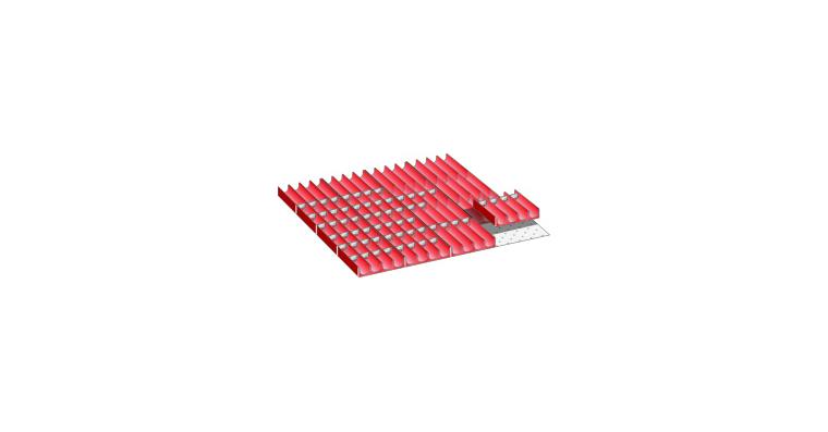 Set Mulden BxT 612x612mm FH 50mm 16 Muldenteile, 70 Muldenwände