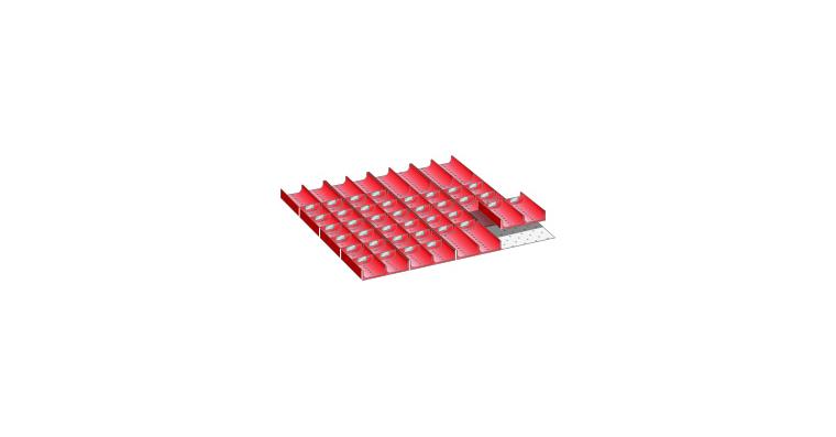 Set Mulden BxT 612x612mm FH 50mm 16 Muldenteile, 40 Muldenwände