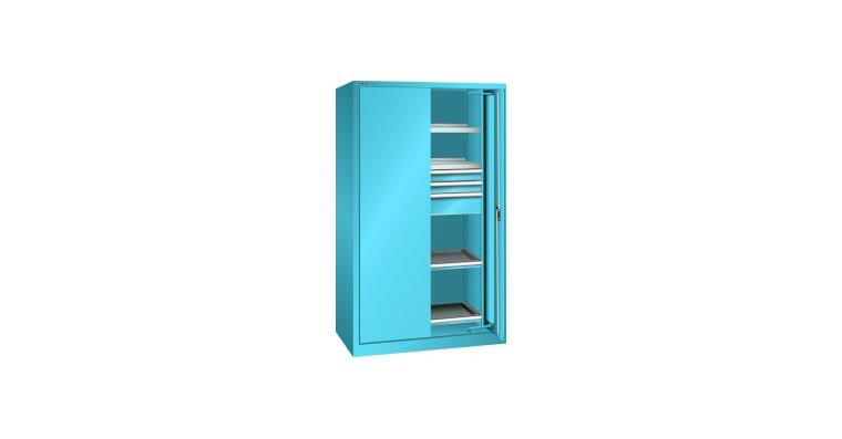 Schwerlastschrank mit 2 Vollblech-Einschwenktüren 1146x690x1950mm RAL 5012