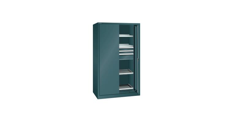 Schwerlastschrank mit 2 Vollblech-Einschwenktüren 1146x690x1950mm RAL 7016