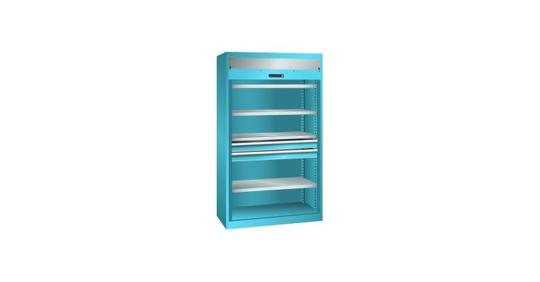 Schwerlastschrank mit Rollladen 1100x641x1950mm RAL 5012