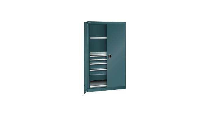 1085188121 Schwerlastschrank mit 2 Vollblech-Flügeltüren 1100x641x1950mm RAL 7016
