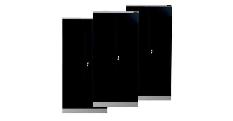 LIZZARD Flügeltürschrank H1950xB920xT500 mm RAL7035/7016 mit 4 Fachböden 3er-Set