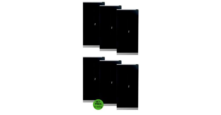 LIZZARD Flügeltürschrank H1950xB920xT600 mm RAL7035/7016 mit 4 Fachböden 6er-Set