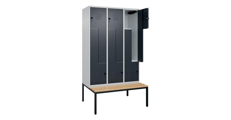 Z-Spind Classic PLUS, Bank, 6 Fächer, 2120x1200x815mm RAL 7035/7016