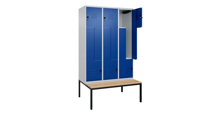 Z-Spind Classic PLUS, Bank, 6 Fächer, 2120x1200x815mm RAL 7035/5010