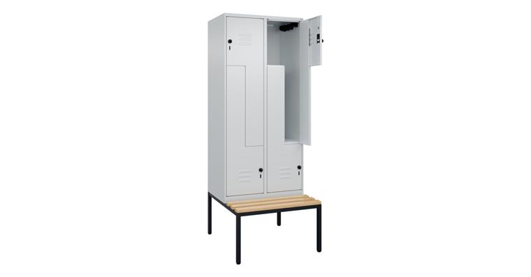 Z-Spind Classic PLUS, Bank, 4 Fächer, 2120x800x815mm RAL 7035/7035