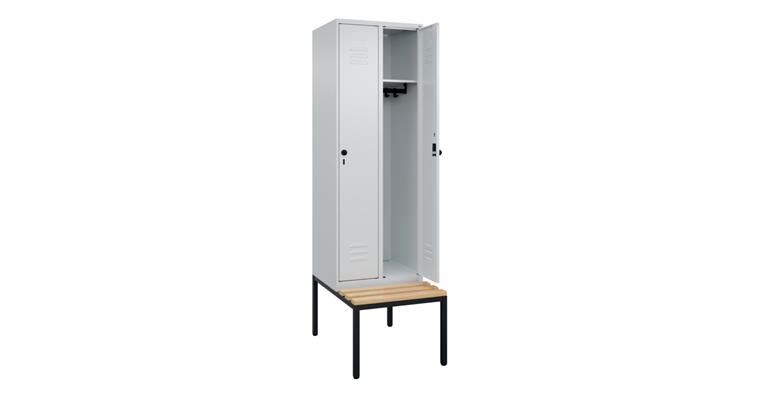 1085202104 Spind Classic PLUS, Bank, 2 Abteile, 2120x600x815mm RAL 7035/7035