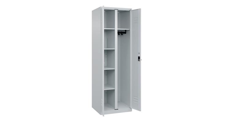 Wäsche-/Garderobenspind Classic PLUS, 2 Abteile, 1850x600x500mm RAL 7035/7035