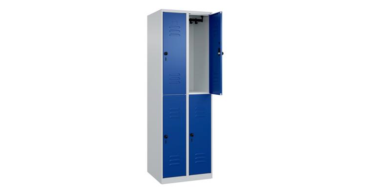 1085206103 Doppelstock-Spind Classic PLUS, 4 Fächer, 1850x600x500mm RAL 7035/5010