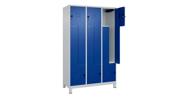 Z-Spind Classic PLUS, Füße, 6 Fächer, 1950x1200x500mm RAL 7035/5010