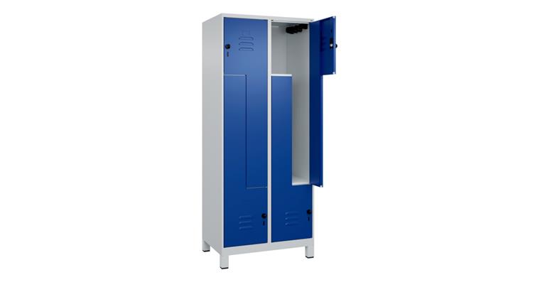 Z-Spind Classic PLUS, Füße, 4 Fächer, 1950x800x500mm RAL 7035/5010