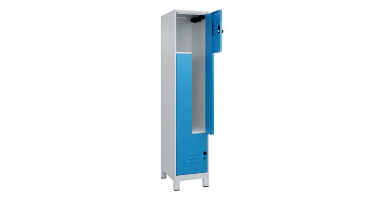 Z-Spind Classic PLUS, Füße, 2 Fächer, 1950x400x500mm RAL 7035/5012