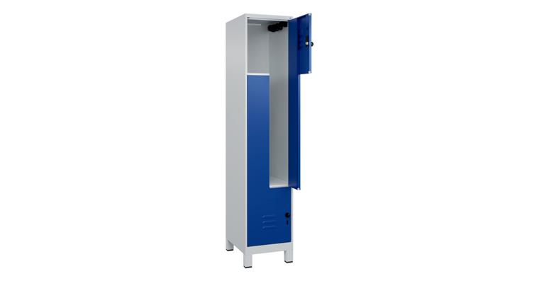 Z-Spind Classic PLUS, Füße, 2 Fächer, 1950x400x500mm RAL 7035/5010