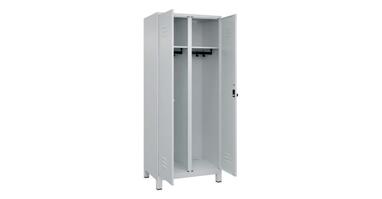 Schwarz-Weiß-Spind Classic PLUS, Füße, für 1 Person 1950x800x500mm RAL 7035/7035