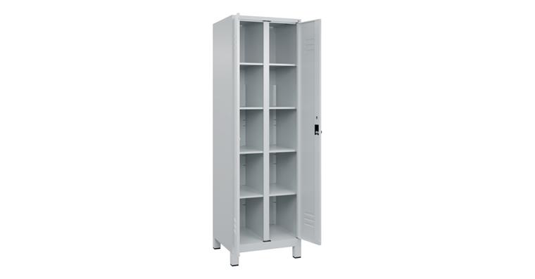 Wäsche-Spind Classic PLUS, Füße, 2 Abteile, 1950x600x500mm RAL 7035/7035