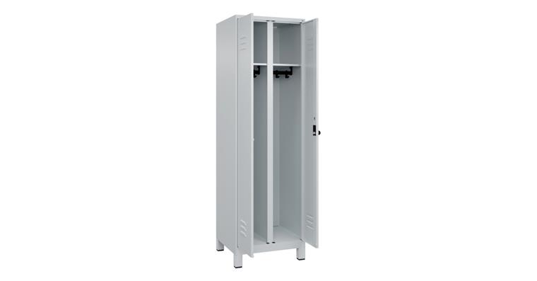Schwarz-Weiß-Spind Classic PLUS, Füße, für 1 Person 1950x600x500mm RAL 7035/7035