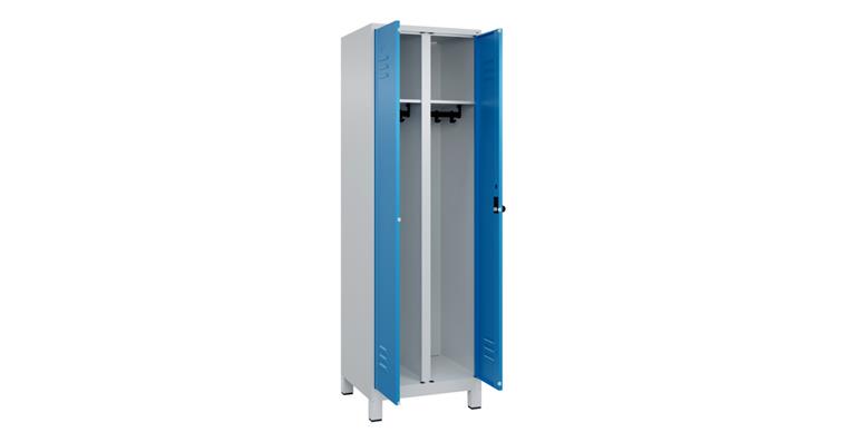 Schwarz-Weiß-Spind Classic PLUS, Füße, für 1 Person 1950x600x500mm RAL 7035/5012