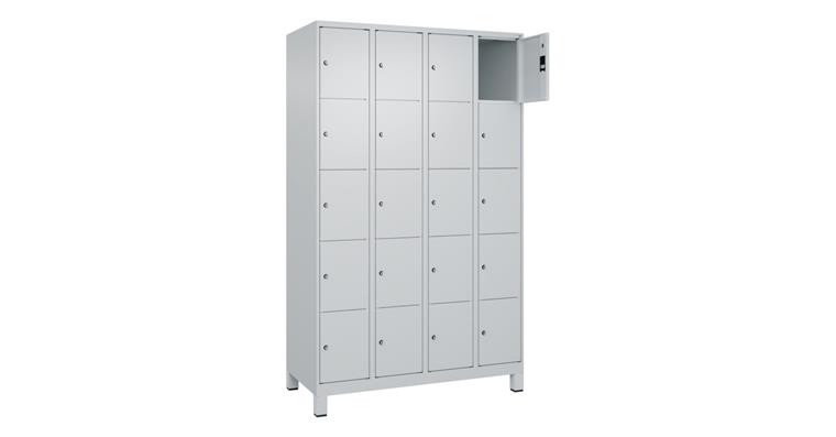 1085214312 Schließfachschrank Classic PLUS, Füße, 20 Fächer, 1950x1200x500mm RAL 7035/7035