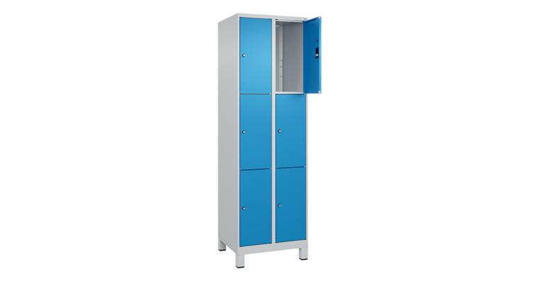 1085214102 Schließfachschrank Classic PLUS, Füße, 6 Fächer, 1950x600x500mm RAL 7035/5012