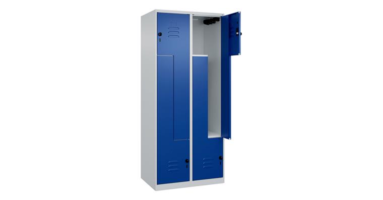 Z-Spind Classic PLUS, 4 Fächer, 1850x800x500mm RAL 7035/5010