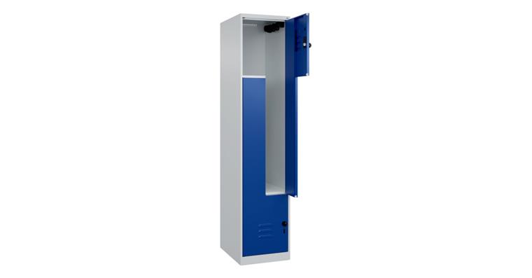 Z-Spind Classic PLUS, 2 Fächer, 1850x400x500mm RAL 7035/5010