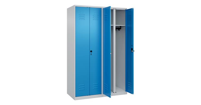 Schwarz-Weiß-Spind Classic PLUS, für 2 Personen, 1850x1200x500mm RAL 7035/5012