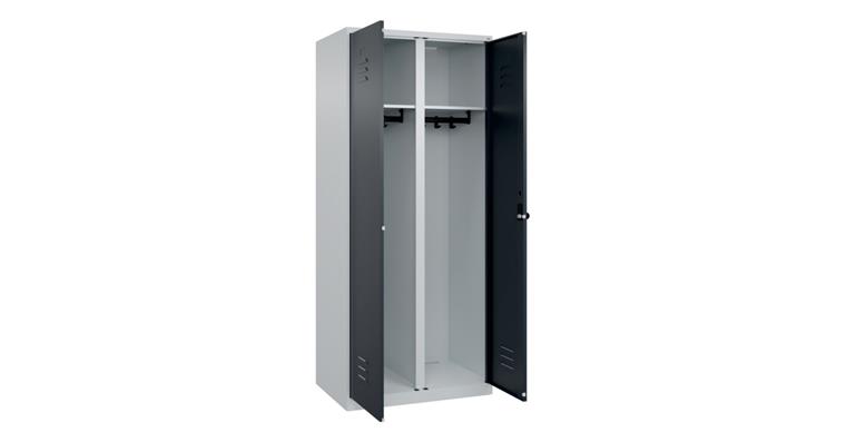 Schwarz-Weiß-Spind Classic PLUS, für 1 Person, 1850x800x500mm RAL 7035/7016