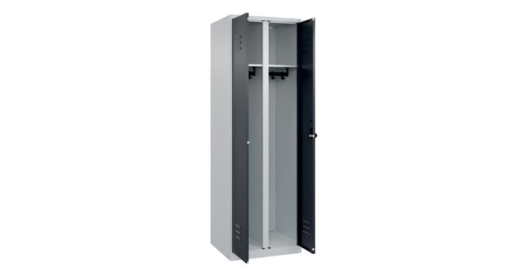 Schwarz-Weiß-Spind Classic PLUS, für 1 Person, 1850x600x500mm RAL 7035/7016