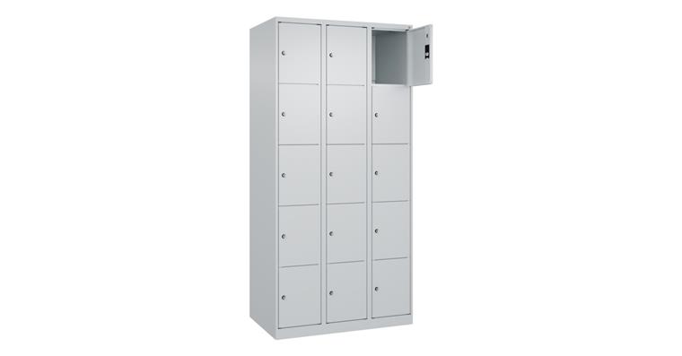1085213212 Schließfachschrank Classic PLUS, 15 Fächer, 1850x900x500mm RAL 7035/7035