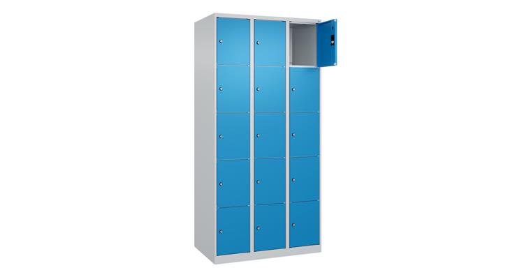 1085213210 Schließfachschrank Classic PLUS, 15 Fächer, 1850x900x500mm RAL 7035/5012