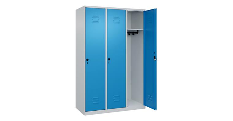 Spind Classic PLUS, 3 Abteile, 1850x1200x500mm RAL 7035/5012